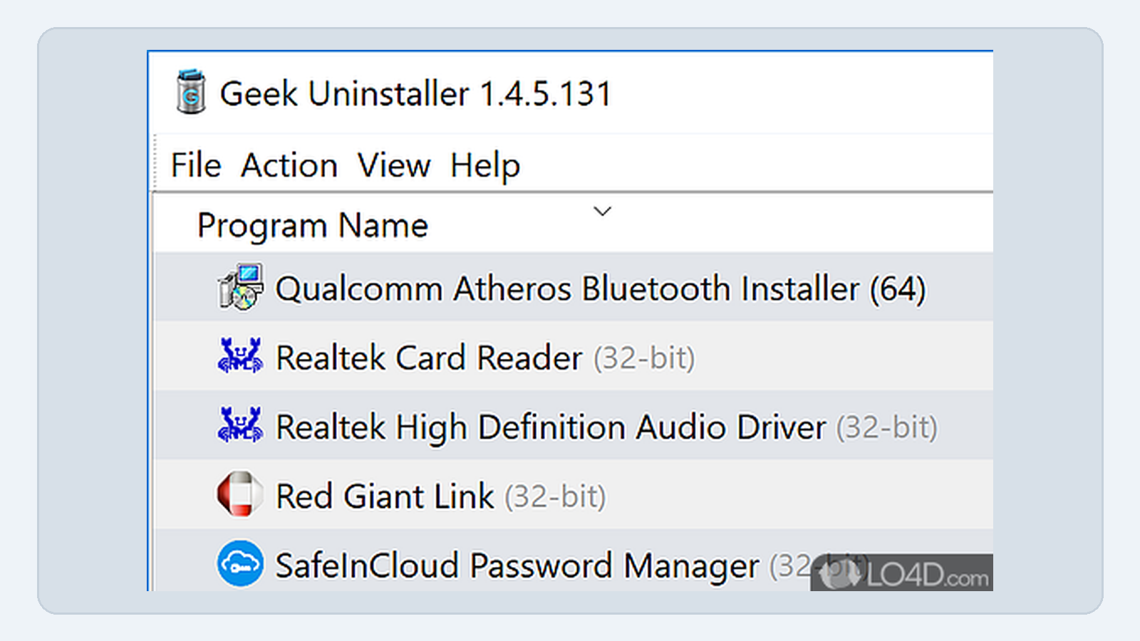 Geek Uninstaller 已安装软件列表界面