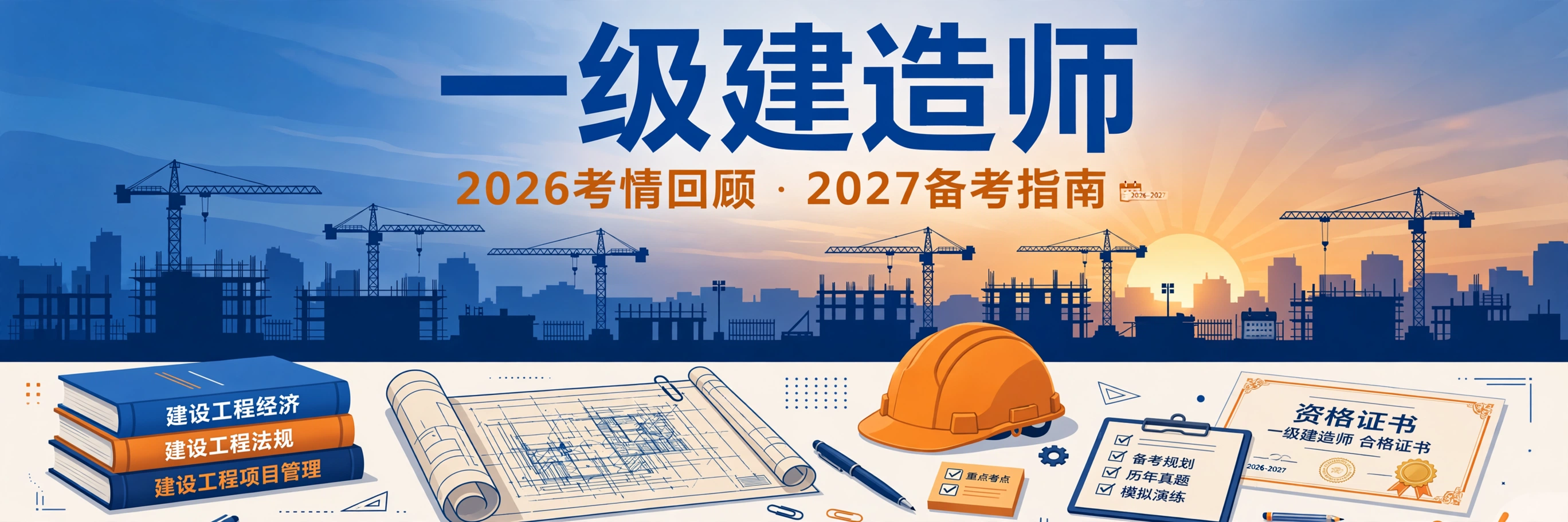 2026年一建9月已考完，2027年怎么备考？报考条件、4科题型、时间规划一次讲清，附2026版4科资料